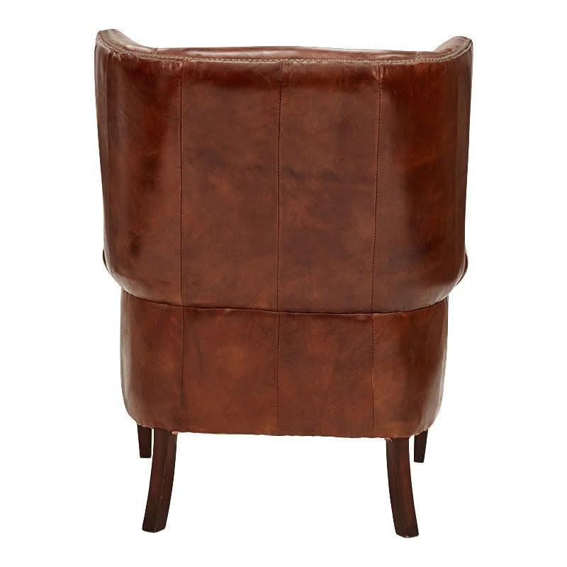 KILIMANJARO WINGBACK AGED LEATHER ARMCHAIR - MyChocolateWood