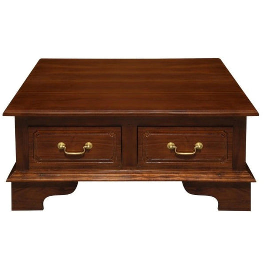 KLEVERSON SOLID MAHOGANY 4 DRAWERS RECTANGULAR COFFEE TABLE IN MAHOGANY - MyChocolateWood