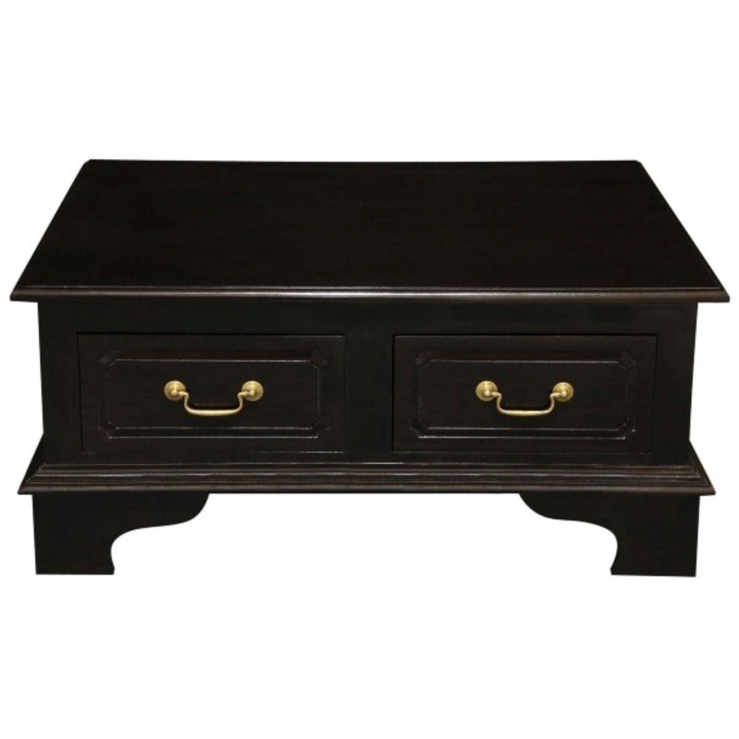 KLEVERSON SOLID MAHOGANY RECTANGULAR COFFEE TABLE 4 DRAWERS IN CHOCOLATE - MyChocolateWood