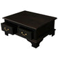 KLEVERSON SOLID MAHOGANY RECTANGULAR COFFEE TABLE 4 DRAWERS IN CHOCOLATE - MyChocolateWood