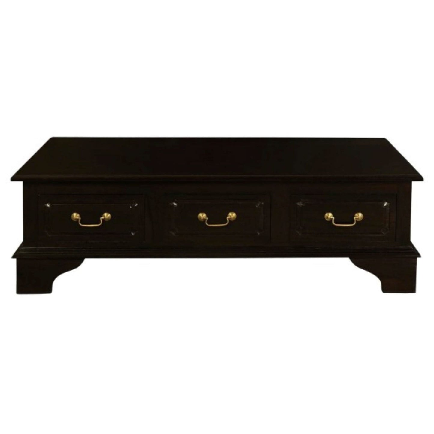 KLEVERSON SOLID MAHOGANY RECTANGULAR COFFEE TABLE 6 DRAWERS IN CHOCOLATE - MyChocolateWood