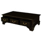 KLEVERSON SOLID MAHOGANY RECTANGULAR COFFEE TABLE 6 DRAWERS IN CHOCOLATE - MyChocolateWood
