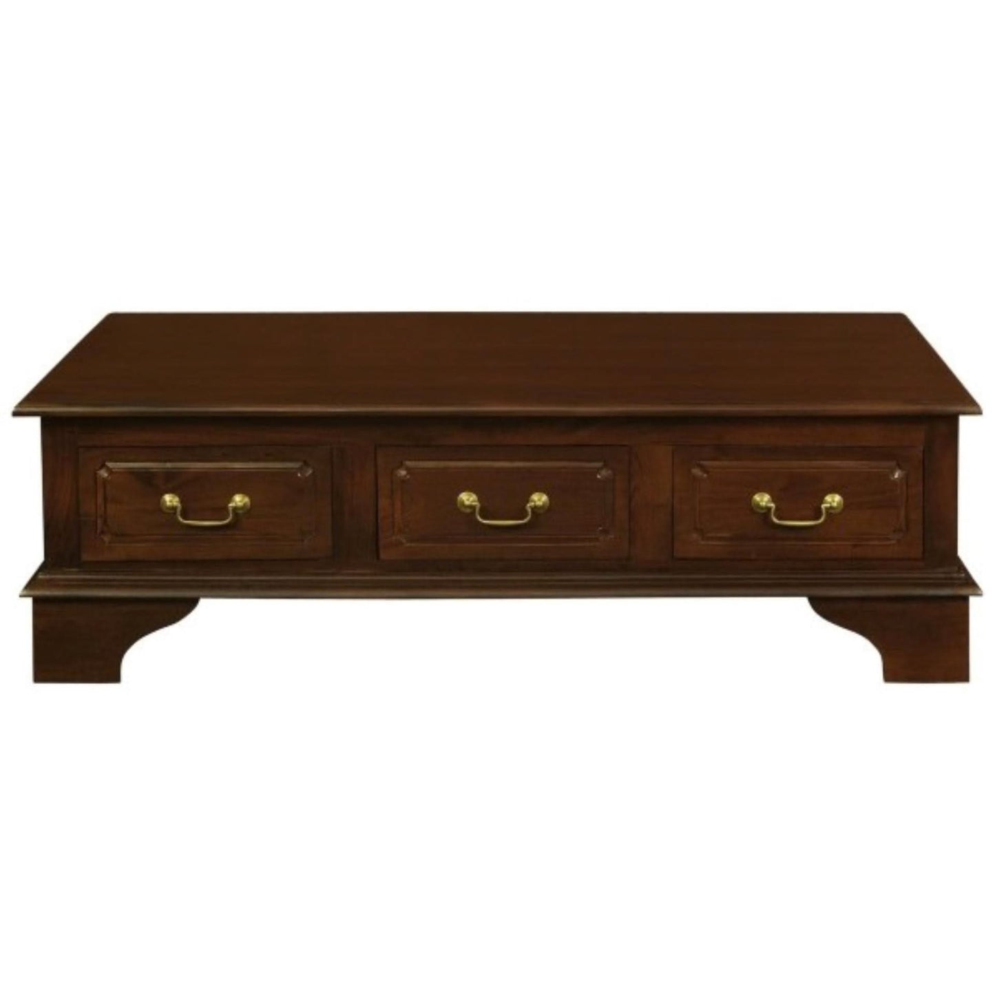 KLEVERSON SOLID MAHOGANY RECTANGULAR COFFEE TABLE 6 DRAWERS IN MAHOGANY COLOUR - MyChocolateWood