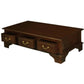 KLEVERSON SOLID MAHOGANY RECTANGULAR COFFEE TABLE 6 DRAWERS IN MAHOGANY COLOUR - MyChocolateWood