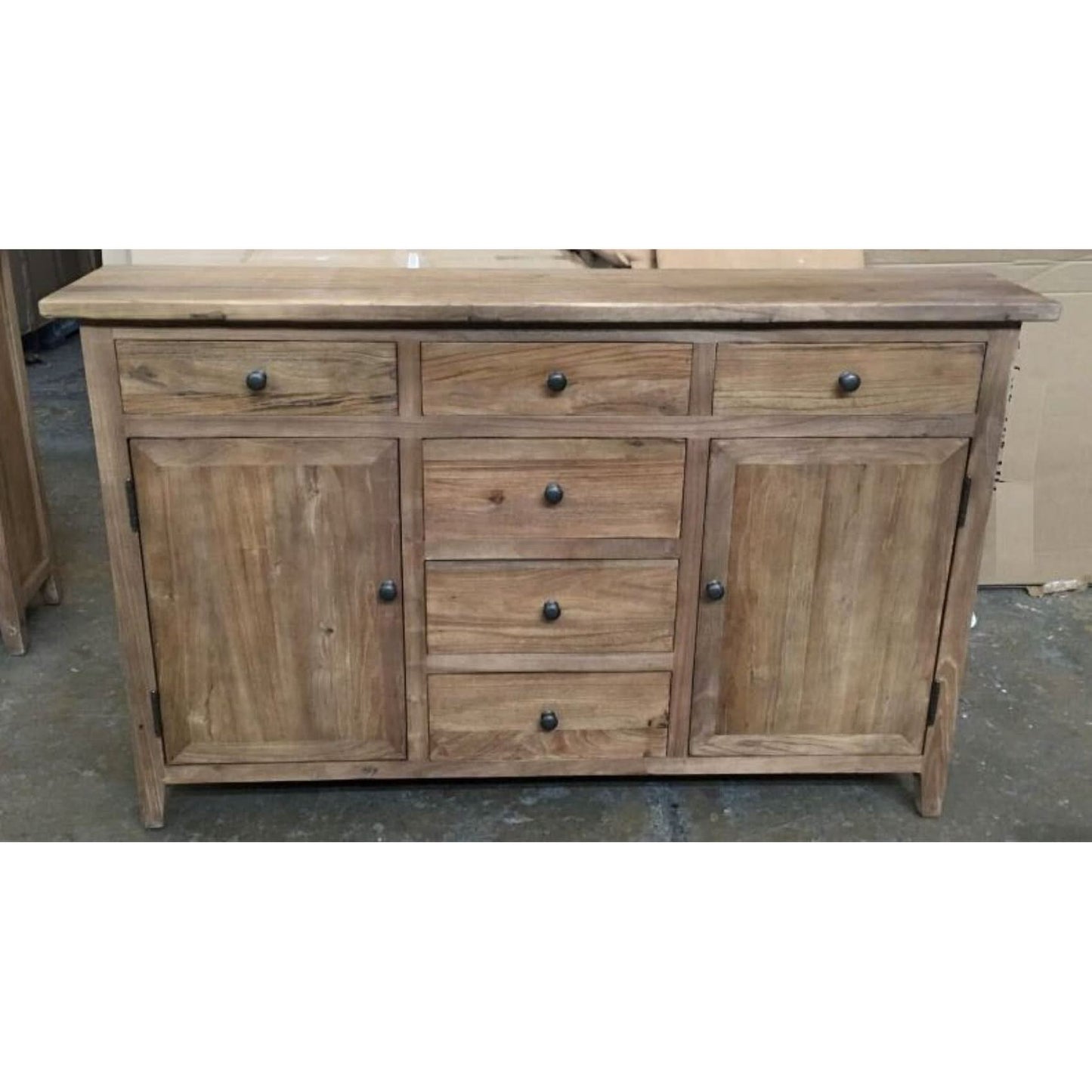 KLOWI RUSTIC CABINET STORAGE CUPBOARD SIDEBOARD BUFFET RECYCLED ELM 130CM - MyChocolateWood