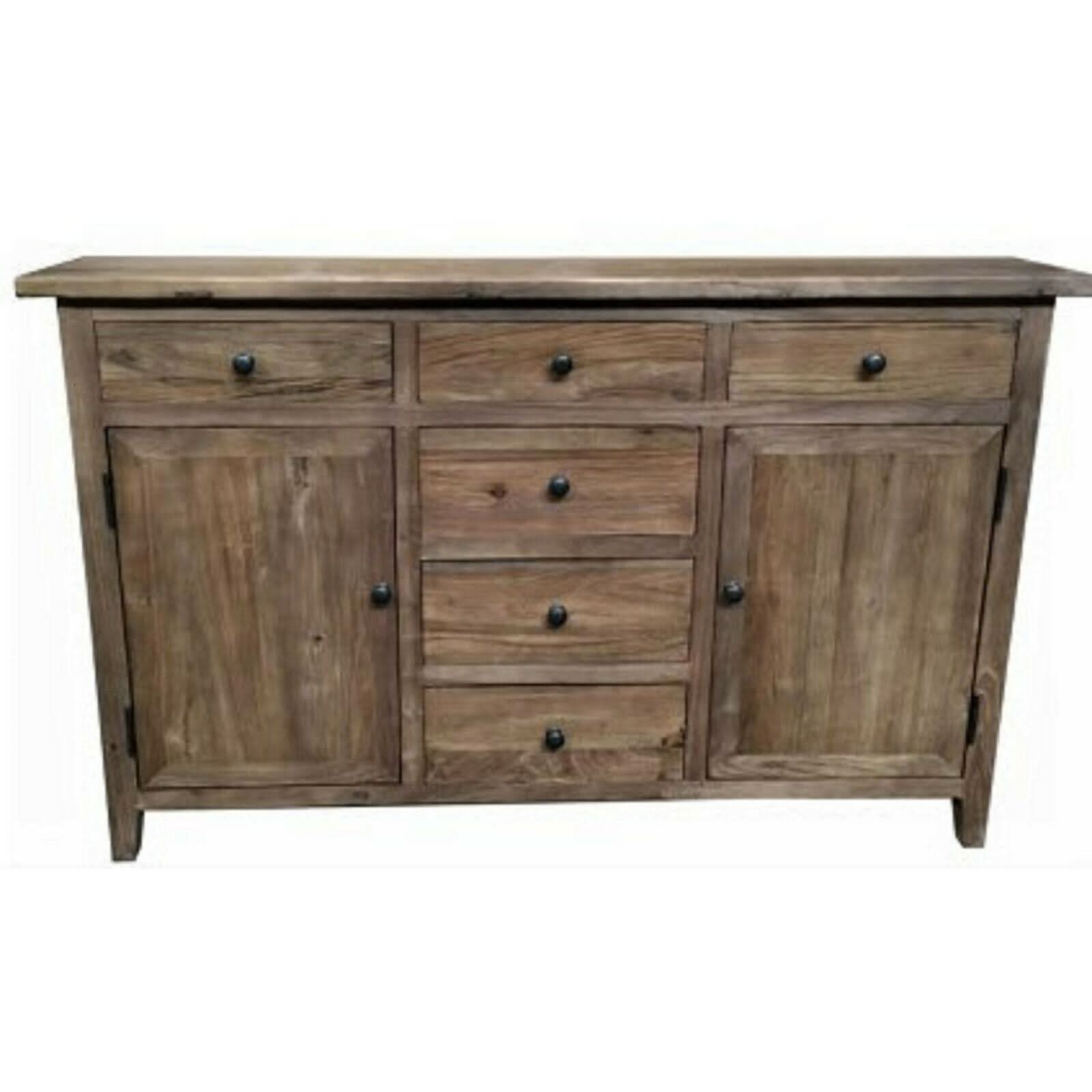 KLOWI RUSTIC CABINET STORAGE CUPBOARD SIDEBOARD BUFFET RECYCLED ELM 130CM - MyChocolateWood