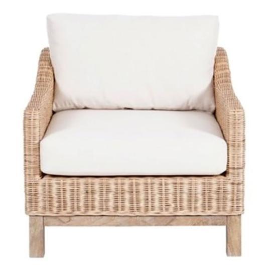 KOREEN 1 SEATER HAMPTONS RATTAN ARMCHAIR - MyChocolateWood