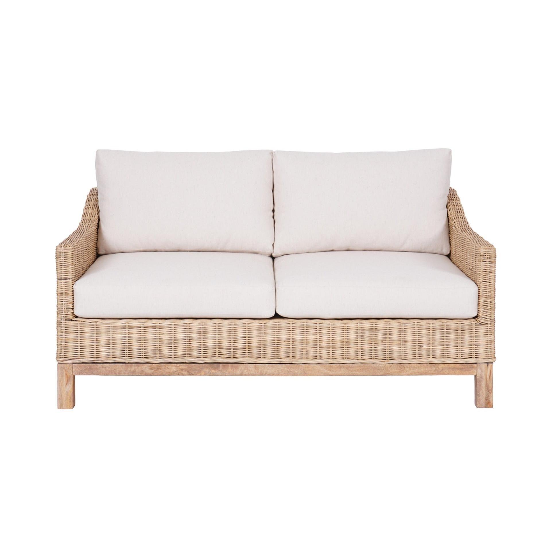 KOREEN 2-SEATER HAMPTONS RATTAN SOFA - MyChocolateWood