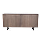 KUMBRIA OAK & RATTAN SANDBLAST SIDEBOARD/BUFFET  BLACK & NATURAL - MyChocolateWood