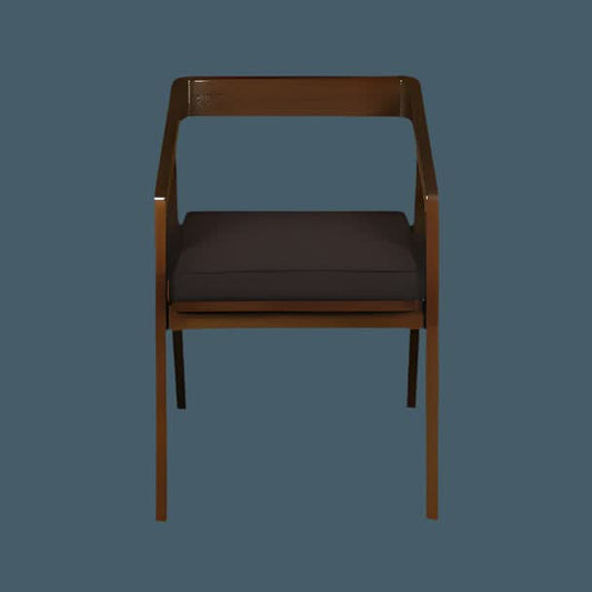 KYOTO SOLID OAK ARMCHAIR IN MAHOGANY/CUSHION SET OF 2 - MyChocolateWood