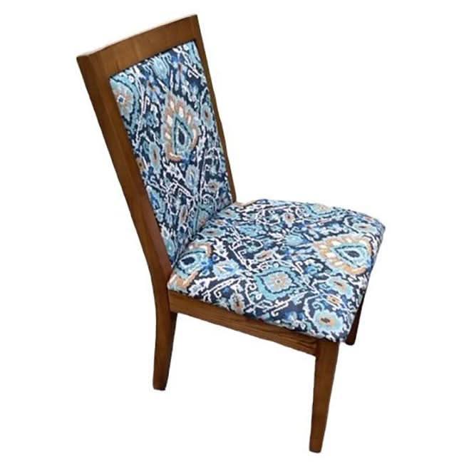 LACHLAN TASSIE OAK DINING CHAIR IN MEDINA AZURE FABRIC - MyChocolateWood