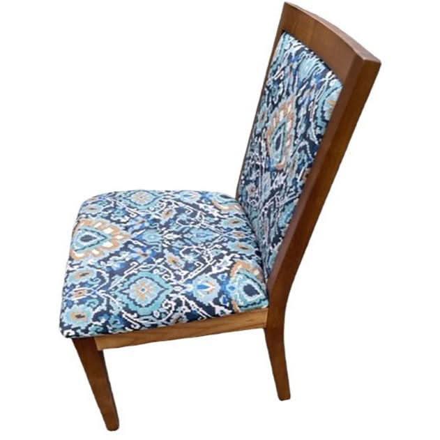 LACHLAN TASSIE OAK DINING CHAIR IN MEDINA AZURE FABRIC - MyChocolateWood