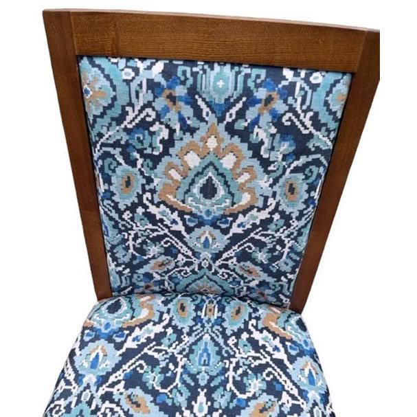LACHLAN TASSIE OAK DINING CHAIR IN MEDINA AZURE FABRIC - MyChocolateWood