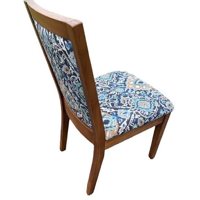 LACHLAN TASSIE OAK DINING CHAIR IN MEDINA AZURE FABRIC - MyChocolateWood