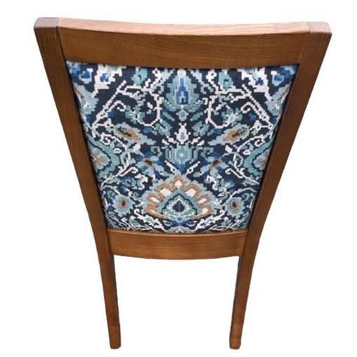 LACHLAN TASSIE OAK DINING CHAIR IN MEDINA AZURE FABRIC - MyChocolateWood