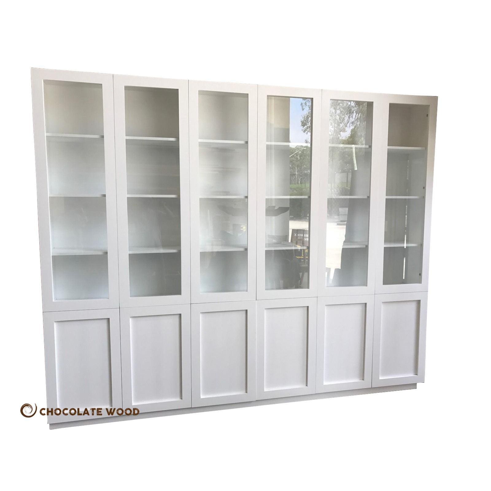 LAGONIA HAMPTONS STYLE 3 PIECE BOOKCASE IN WHITE PAINTED MDF - MADE TO ORDER - MyChocolateWood