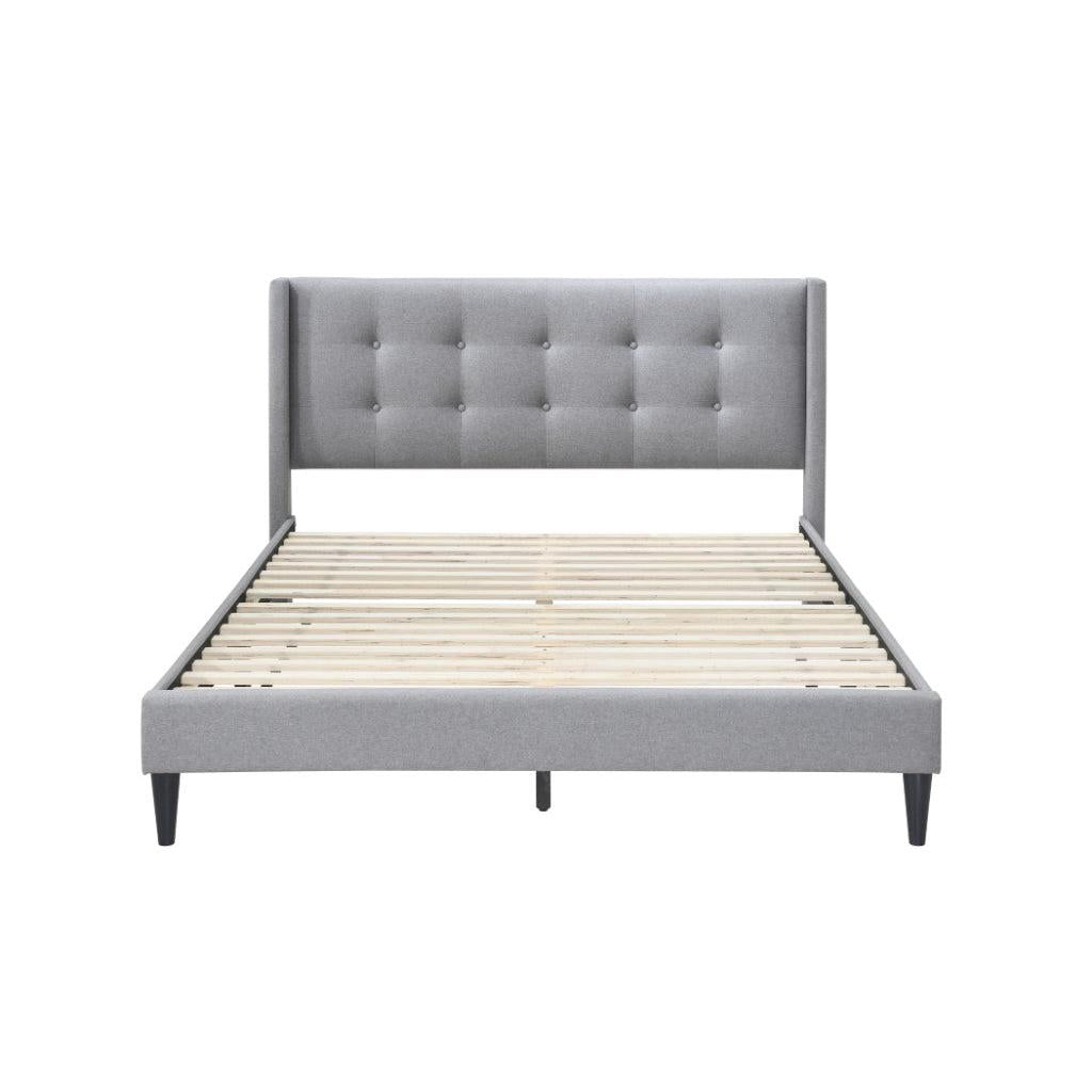LAING FABRIC QUEEN BED BASE IN MID GREY