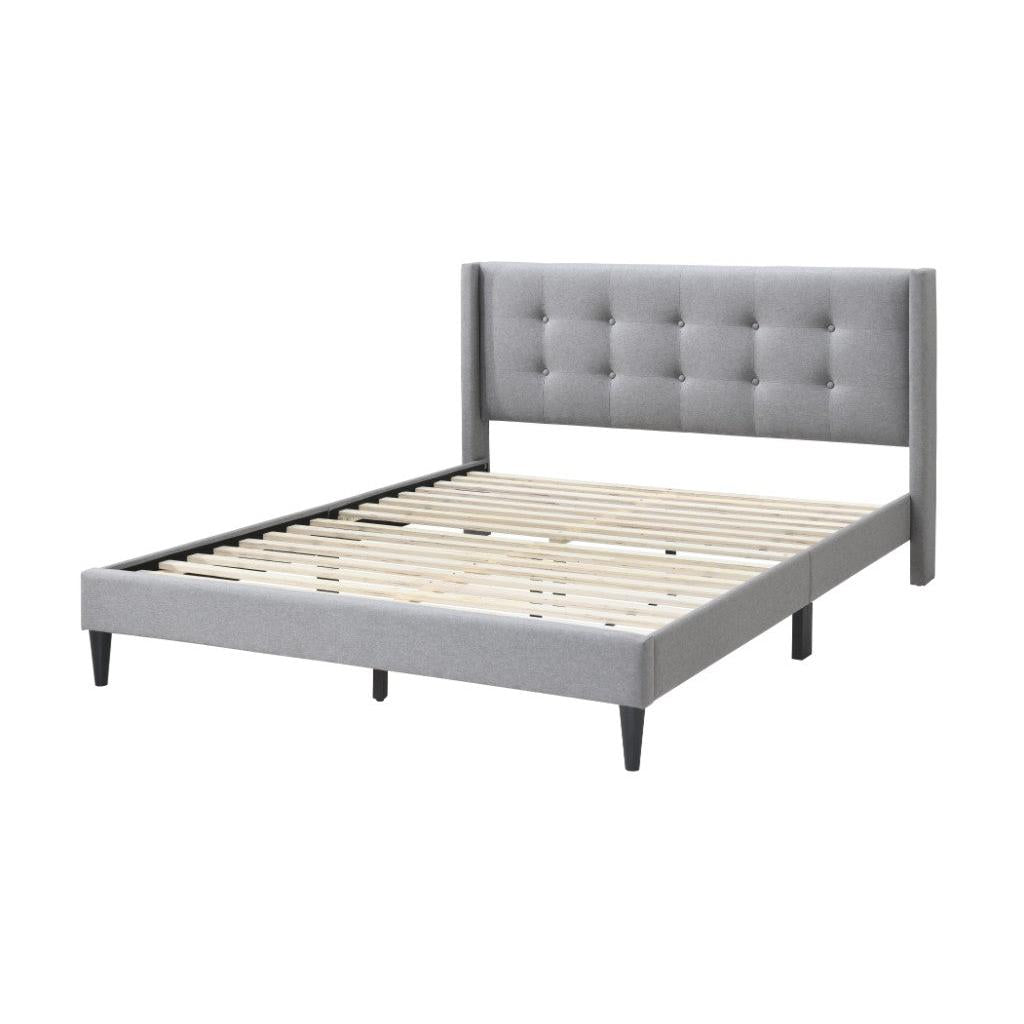 LAING FABRIC QUEEN BED BASE IN MID GREY