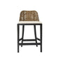 LANCASTER HAMPTONS RATTAN COUNTER STOOL IN PECAN BROWN /BLACK LEGS - MyChocolateWood