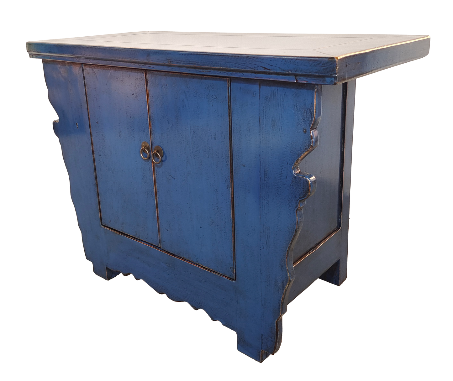 LANYIN HF2308-177 CHINESE ANTIQUE RECYCLED  PINE TIMBER CABINET/CUPBOARD CLASSIC BLUE - MyChocolateWood