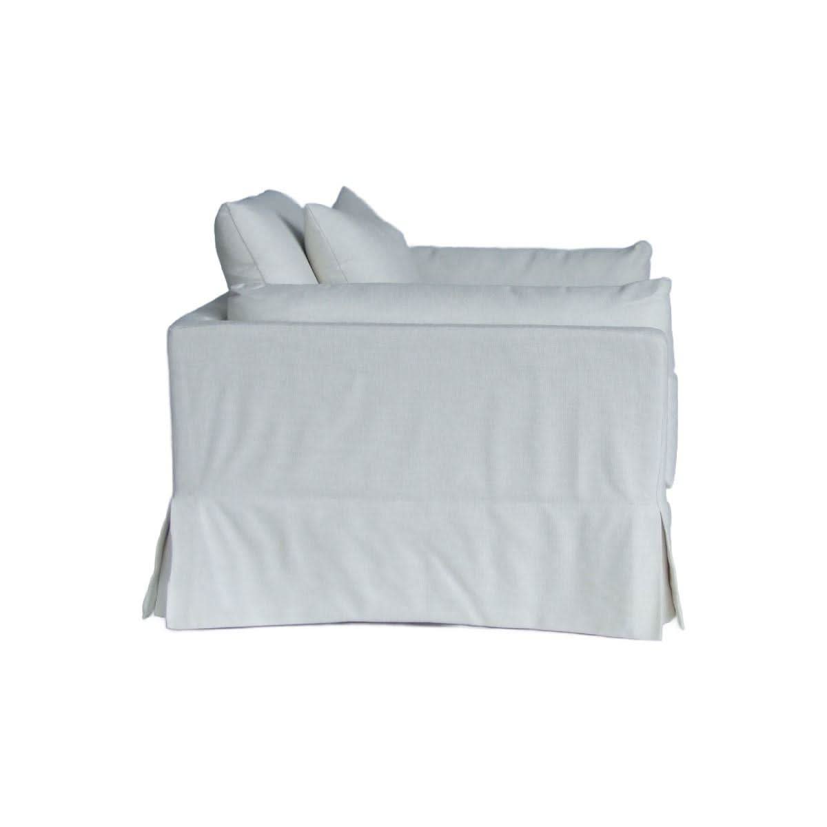 LARK SLIPCOVER CHAIR HAMPTONS STYLE SWIVEL ARMCHAIR IN TANGIER SUGAR FABRIC - MyChocolateWood