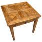 LENNON 1 DRAW RUSTIC PROVINCIAL RECYCLED ELM PARQUETRY LAMP TABLE - MyChocolateWood