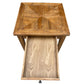 LENNON 1 DRAW RUSTIC PROVINCIAL RECYCLED ELM PARQUETRY LAMP TABLE - MyChocolateWood