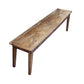 LENNON RUSTIC PROVINCIAL RECYCLED ELM PARQUETRY TOP BENCH 144 CM - MyChocolateWood