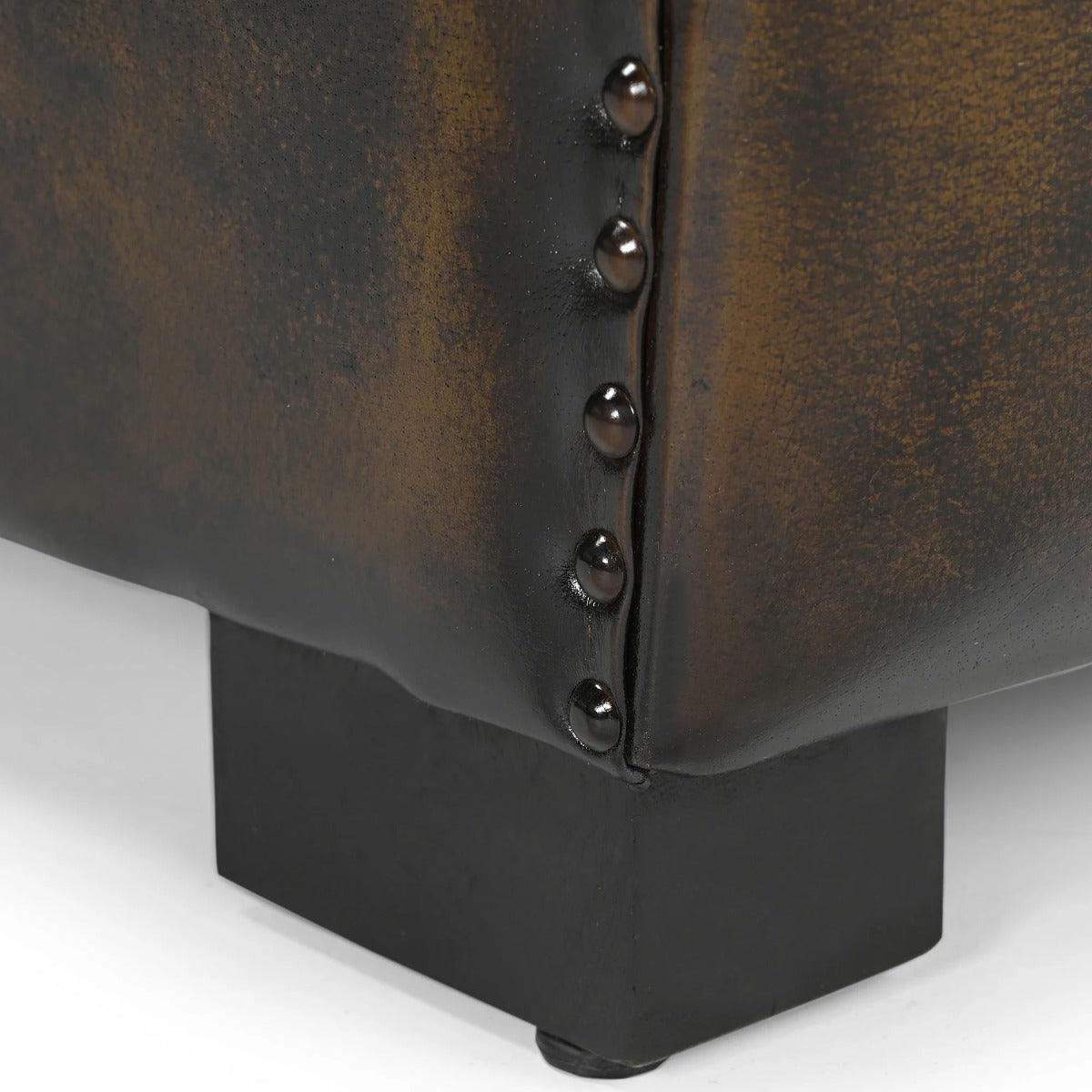 LENNOX HANDMADE BUFFALO HIDE GENUINE LEATHER ARMCHAIR - MyChocolateWood