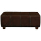LENNOX UPHOLSTERED LEATHER MAHOGANY TIMBER LARGE OTTOMAN - MyChocolateWood
