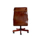 LEON AGED LEATHER OFFICE/DESK CHAIR ON CASTORS - MyChocolateWood