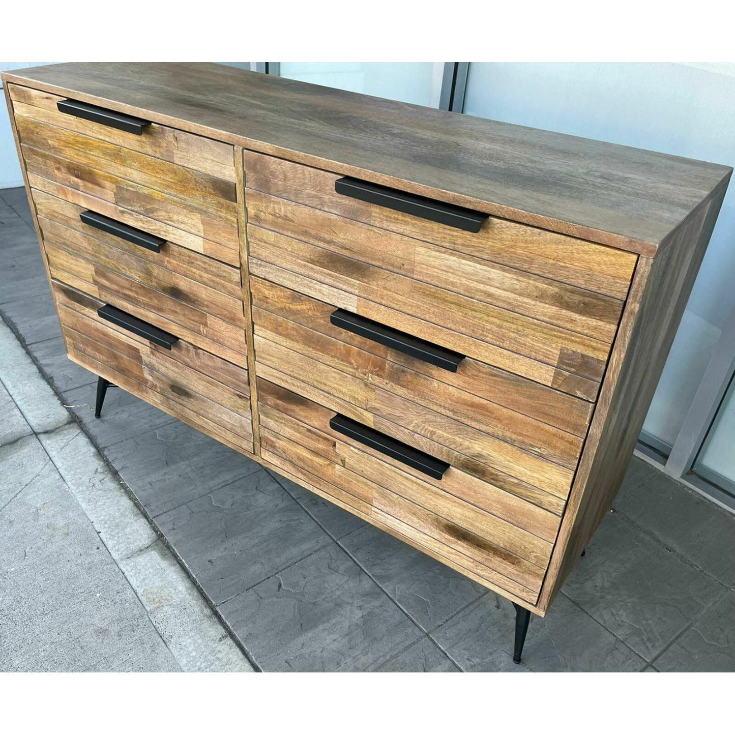 LEXINGTON 6 DRAWER DRESSER IN BURNT BROWN - FLOOR STOCK CLEARANCE - MyChocolateWood