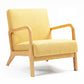LINDEN ARMCHAIR IN YELLOW POLYESTER LINEN FABRIC  - MyChocolateWood
