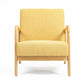 LINDEN ARMCHAIR IN YELLOW POLYESTER LINEN FABRIC  - MyChocolateWood