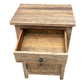 LINDI RECYCLED ELM RUSTIC COUNTRY STYLE BEDSIDE TABLE WITH 1 DOOR & 1 DRAWER - MyChocolateWood