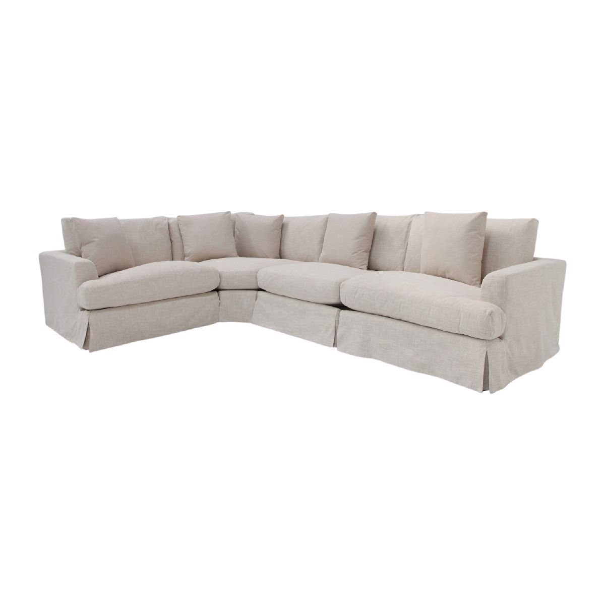 LIVINGSTON 4-PIECE FABRIC MODULAR LOUNGE SOFA  'LEMAY' KHAKI COLOUR
