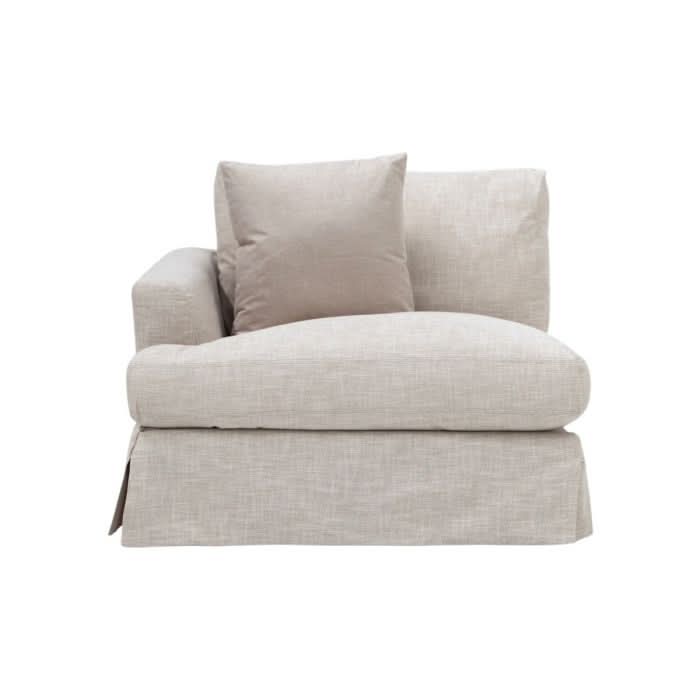 LIVINGSTON LAF FABRIC LOUNGE CHAIR  'LEMAY' KHAKI COLOUR - MyChocolateWood