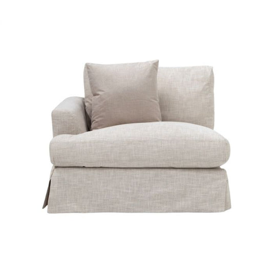 LIVINGSTON LAF FABRIC LOUNGE CHAIR  'LEMAY' KHAKI COLOUR