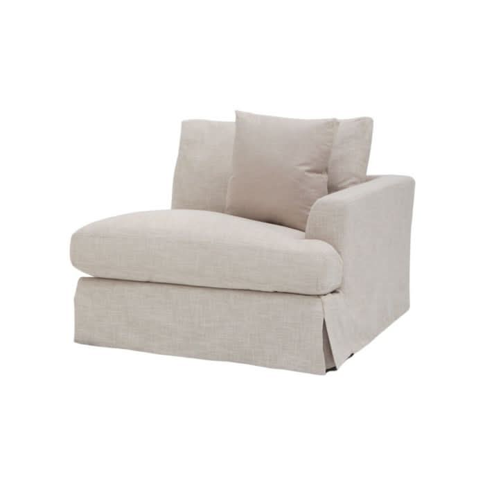 LIVINGSTON RAF FABRIC LOUNGE CHAIR  'LEMAY' KHAKI COLOUR - MyChocolateWood