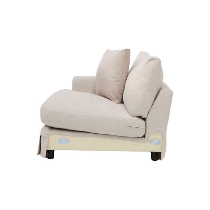 LIVINGSTON RAF FABRIC LOUNGE CHAIR  'LEMAY' KHAKI COLOUR - MyChocolateWood