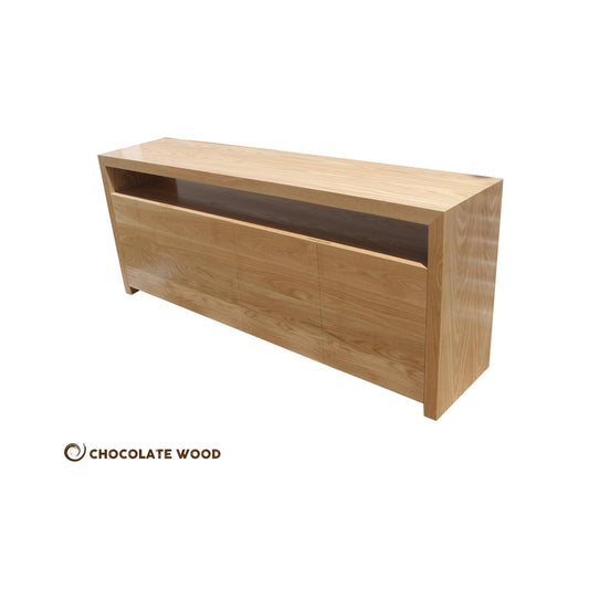 LOCHIA AMERICAN OAK BUFFET WITH 4 DOORS & 2 ADJUSTABLE SHELVES CUSTOM MADE TO ORDER - MyChocolateWood
