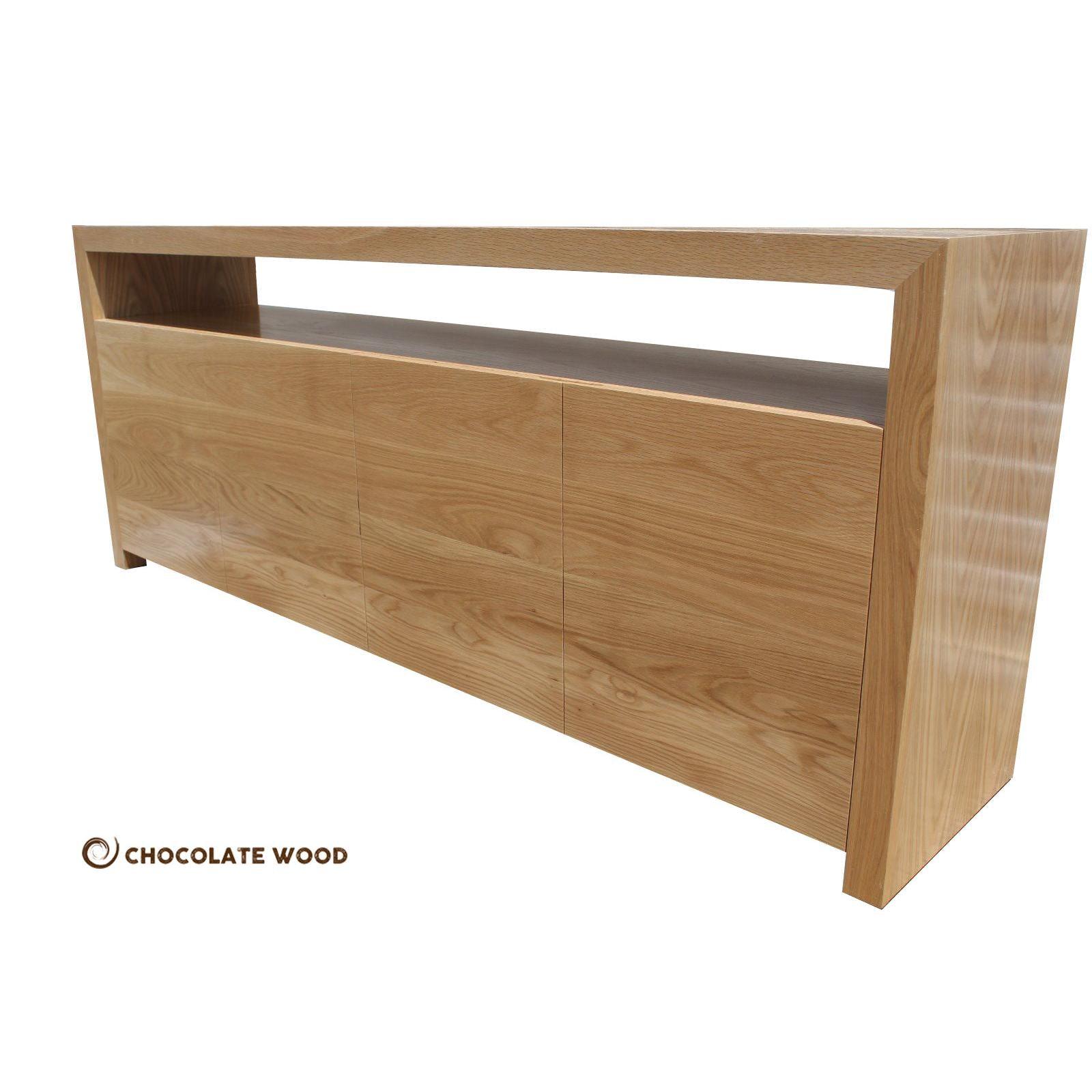 LOCHIA AMERICAN OAK BUFFET WITH 4 DOORS & 2 ADJUSTABLE SHELVES CUSTOM MADE TO ORDER - MyChocolateWood