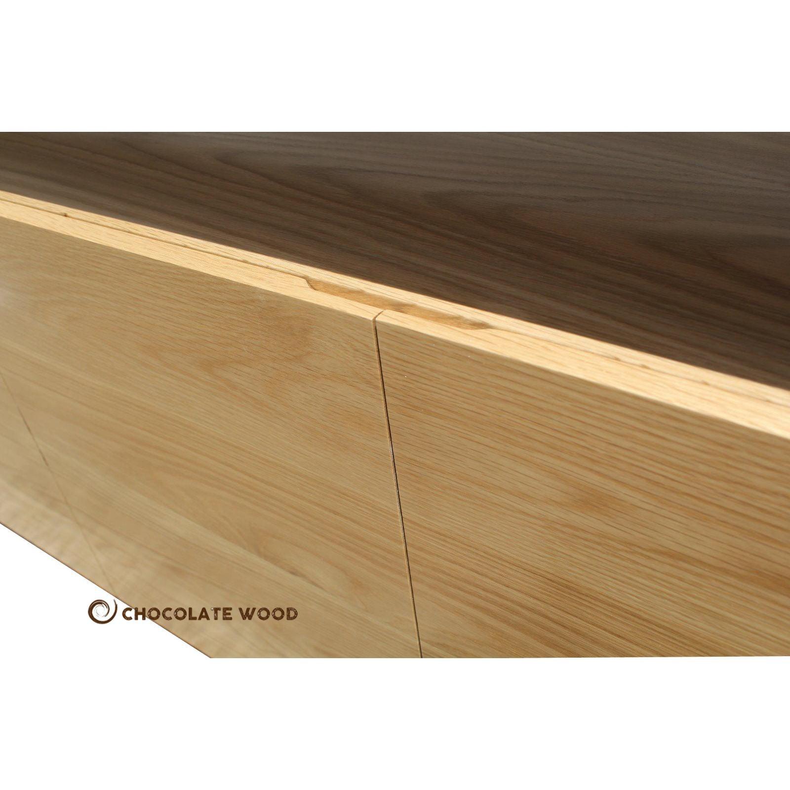 LOCHIA AMERICAN OAK BUFFET WITH 4 DOORS & 2 ADJUSTABLE SHELVES CUSTOM MADE TO ORDER - MyChocolateWood