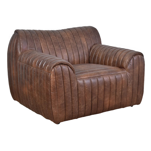 LOFT ARMCHAIR IN DISTRESSED BROWN LEATHER - MyChocolateWood