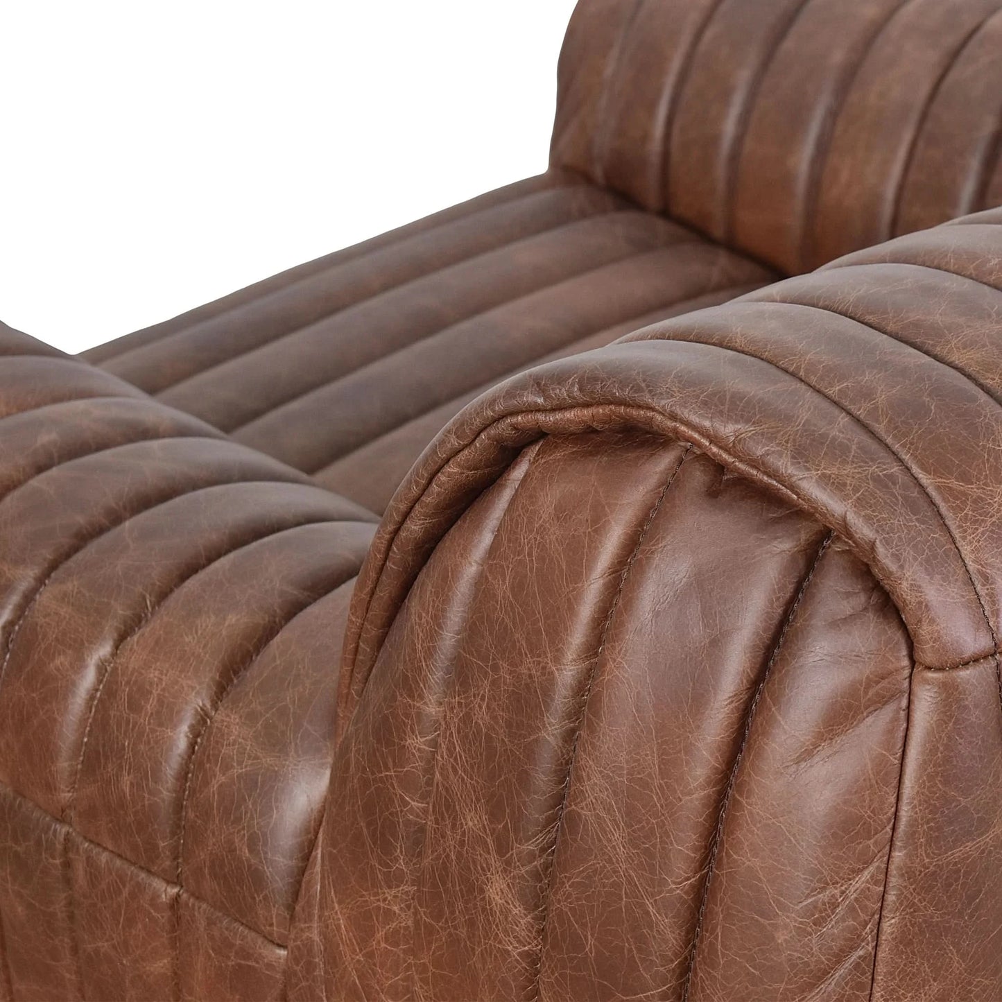 LOFT ARMCHAIR IN DISTRESSED BROWN LEATHER - MyChocolateWood