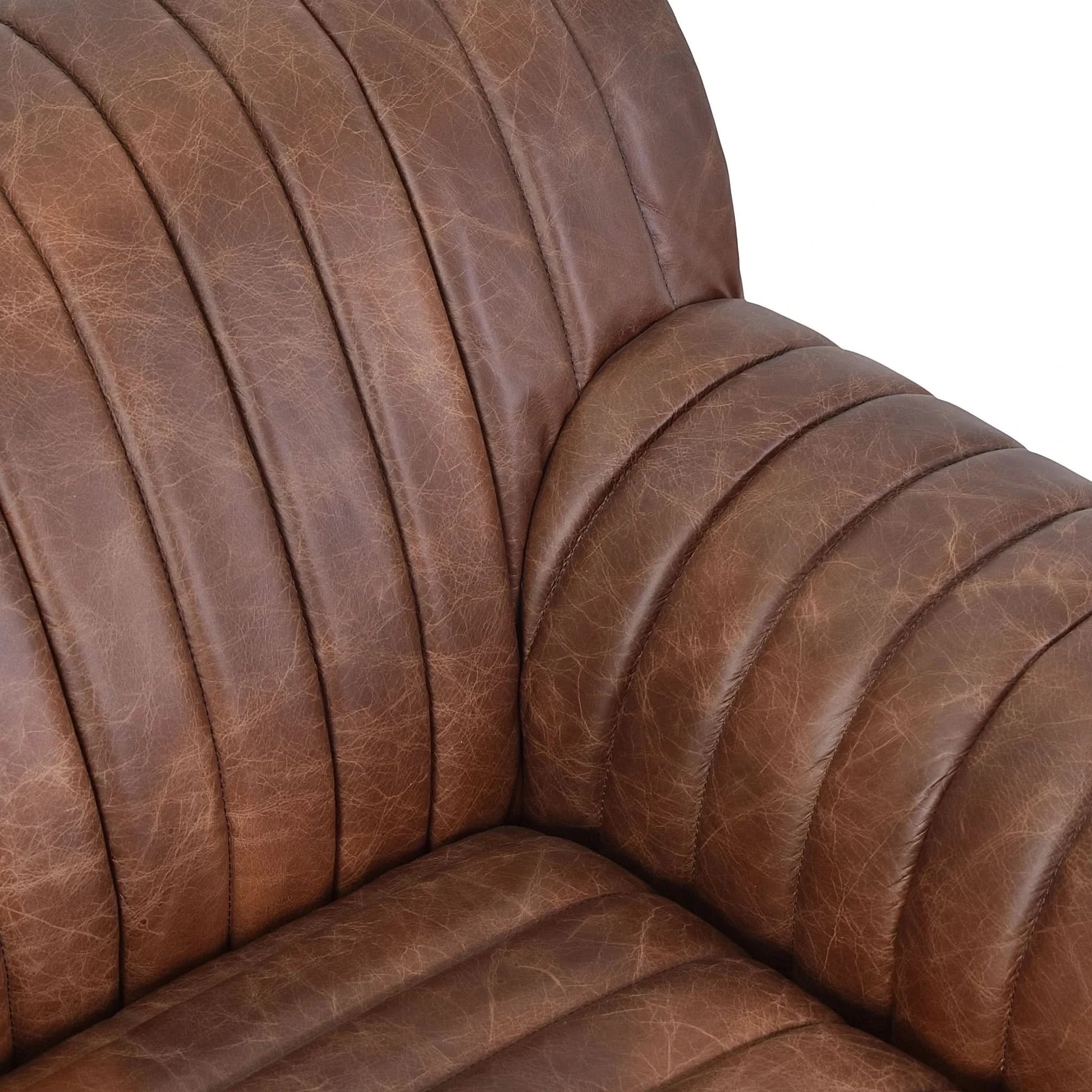 LOFT ARMCHAIR IN DISTRESSED BROWN LEATHER - MyChocolateWood
