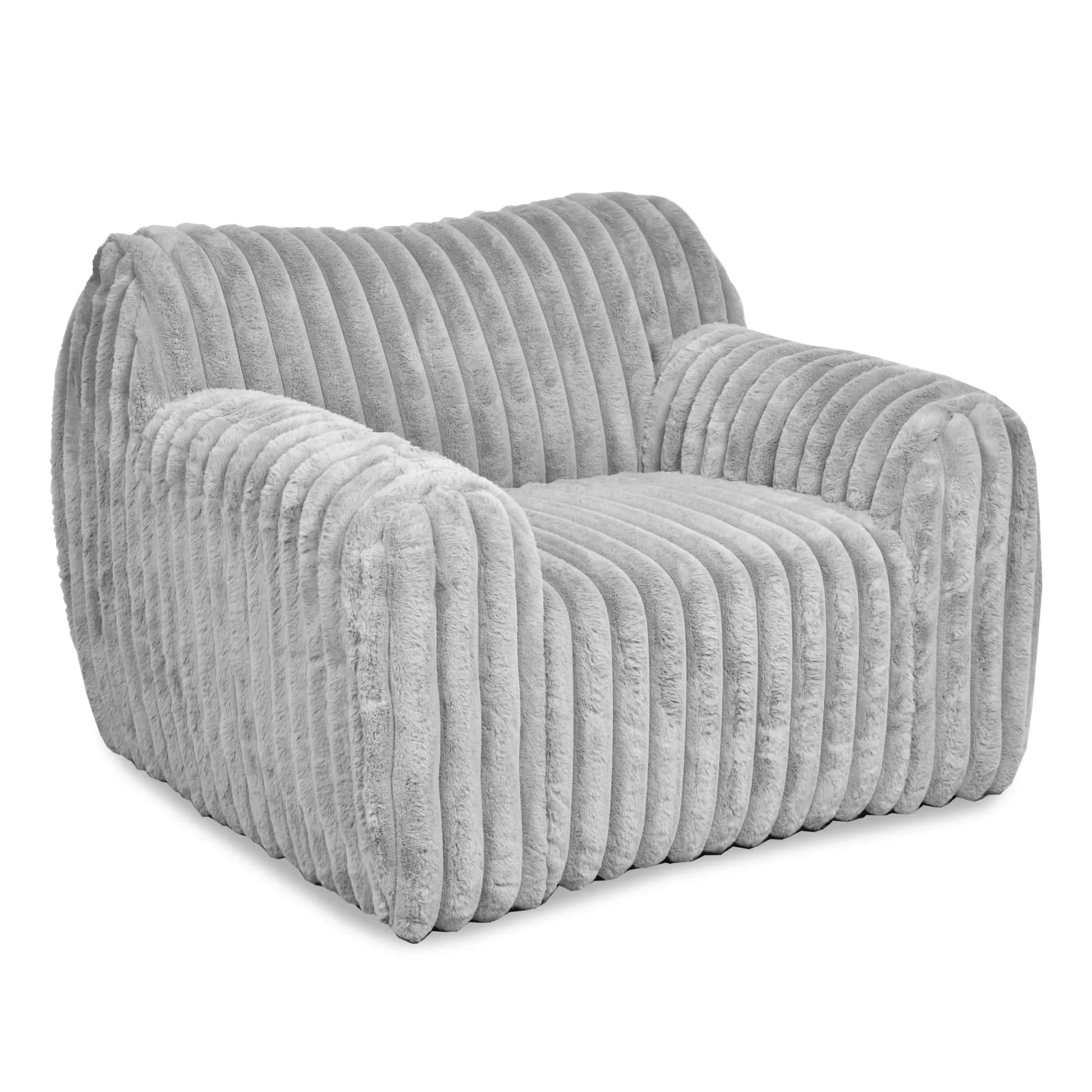 LOFT ARMCHAIR IN TAUPE CORDUROY FABRIC - MyChocolateWood