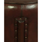 LOLA ROUND LEATHER OTTOMAN IN MAHOGANY COLOUR - MyChocolateWood