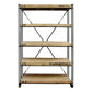 LORDS INDUSTRIAL BOOKCASE BOOKSHELF - IRON & SOLID HARDWOOD MANGO TIMBER - MyChocolateWood