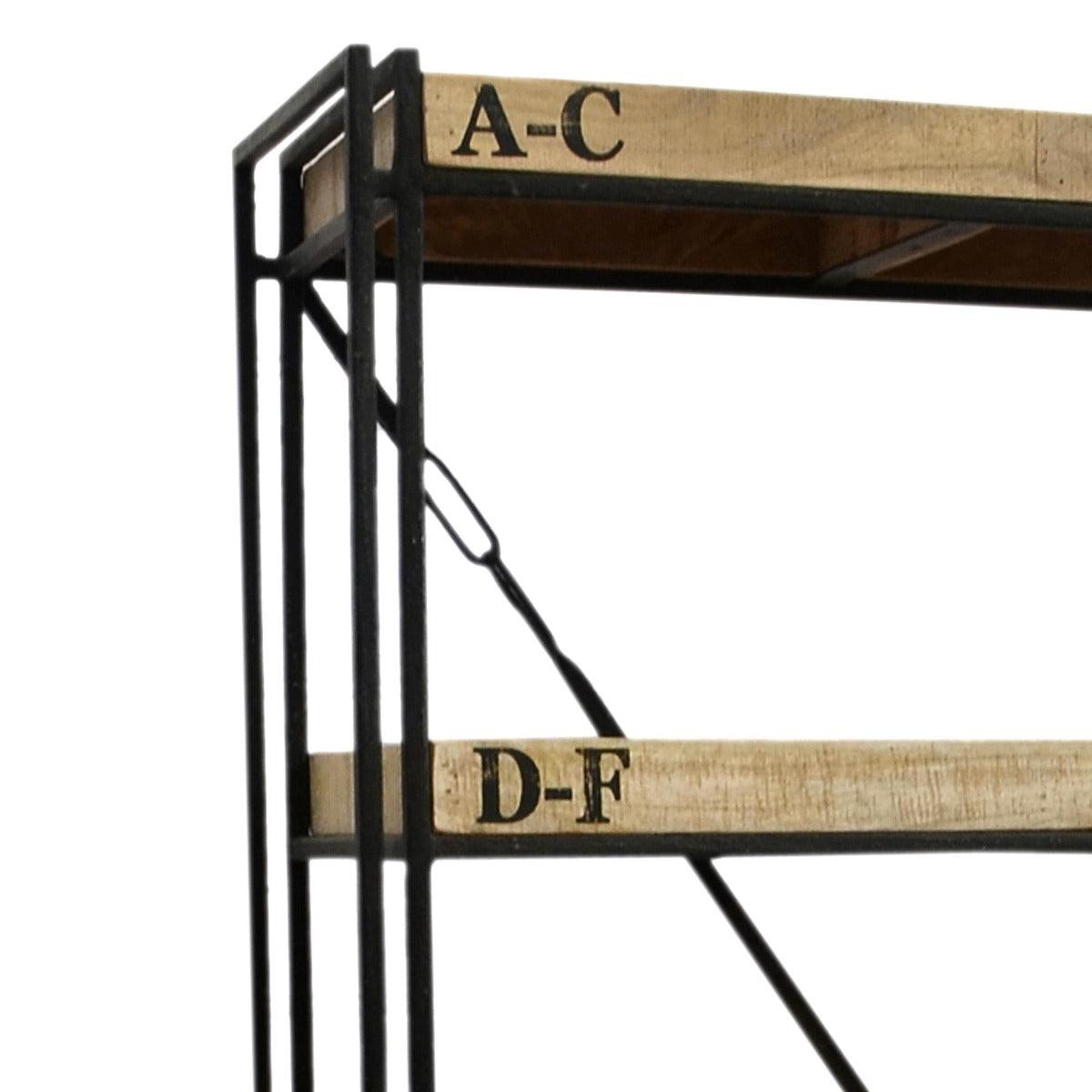 LORDS INDUSTRIAL BOOKCASE BOOKSHELF - IRON & SOLID HARDWOOD MANGO TIMBER - MyChocolateWood